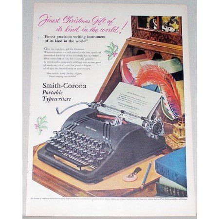 1948 Smith Corona Portable Typewriter Color Art Print Ad