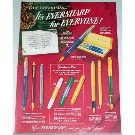 1948 Eversharp Pens Color Print Ad
