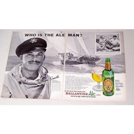 1962 Ballantine Ale Yachtsman William Snaith Print Ad