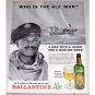 1962 Ballantine Ale Print Ad Celebrity Yachtsman William Snaith