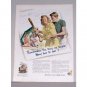 1944 Brewery Institute Baseball Art Color Print Ad - Taught Mary To Bat