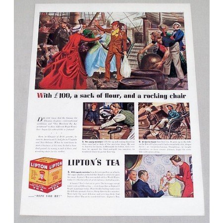 1939 Lipton Tea Color Sir Thomas Lipton Art Print Ad