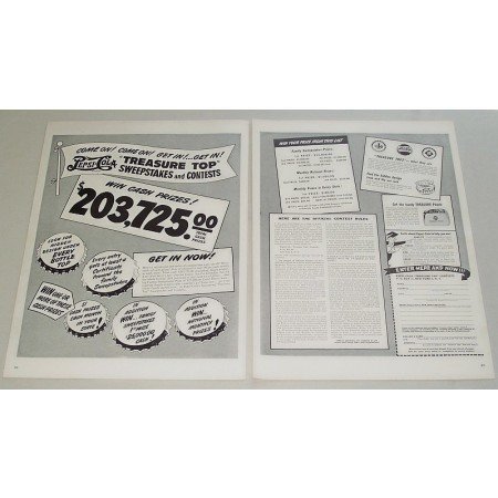 1948 Pepsi Cola Treasure Top Sweepstakes 2 Page Print Ad