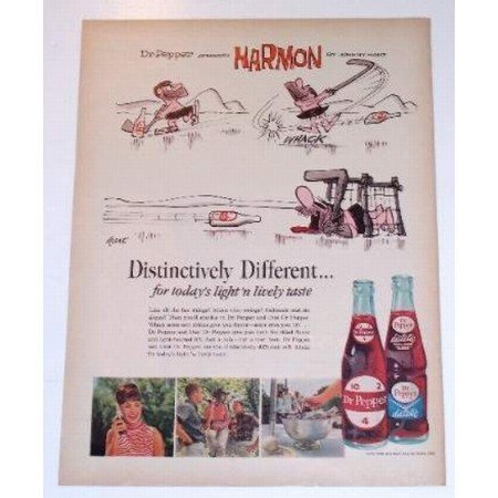 1965 Dr Pepper Soda Harmon Johnny Hart Art Color Print Ad