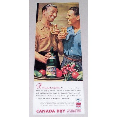 1944 Canada Dry Ginger Ale Color Print Ad - Growing Satisfaction