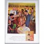 1961 Seagram's 7 Blended Whiskey Color Bowling Lanes Art Ad - Bowling Nightcap