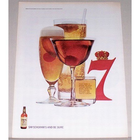1964 Seagram's 7 Crown Whiskey Color Print Ad - Right Here