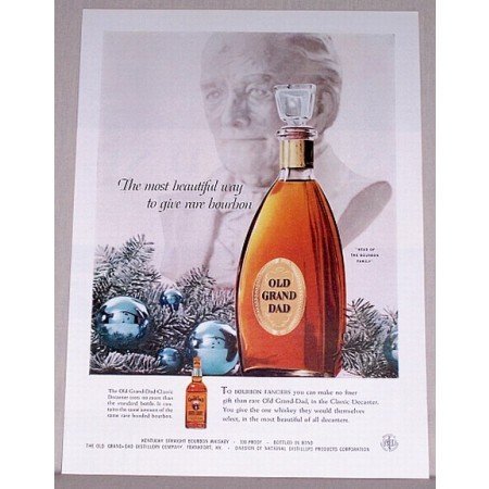 1955 Grand Old Dad Bourbon Whiskey Color Ad