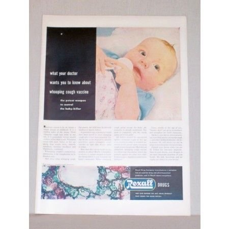 1948 Rexall Drugs Baby Color Ad - Whooping Cough Vaccine
