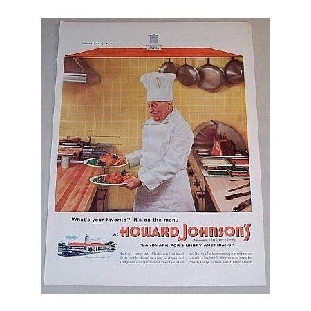 1955 Howard Johnson's Restaurants Cook Color Print Ad
