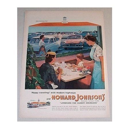 1955 Howard Johnson's Restaurants Color Print Ad