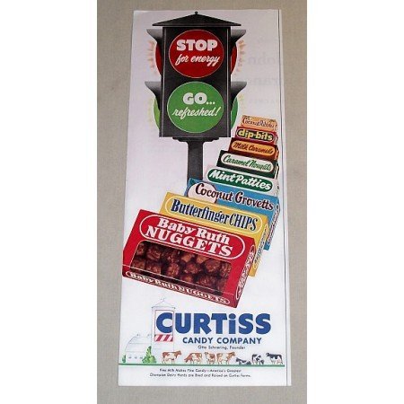 1954 Curtiss Candy Company Color Print Ad - Stop For Energy