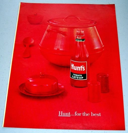 1960 Hunt's Tomato Catsup Color Print Ad
