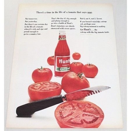 1964 Hunt's Tomato Catsup Color Print Ad