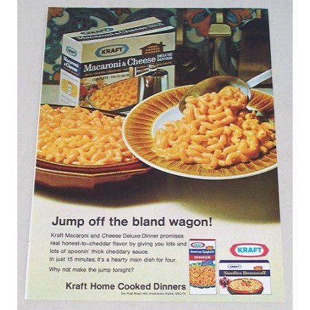 1968 Kraft Macaroni & Cheese Deluxe Dinner Color Print Ad
