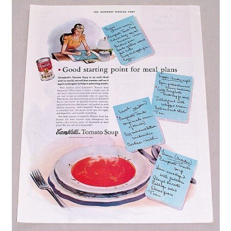 1940 Campbell's Tomato Soup Color Print Ad - Good Starting Point