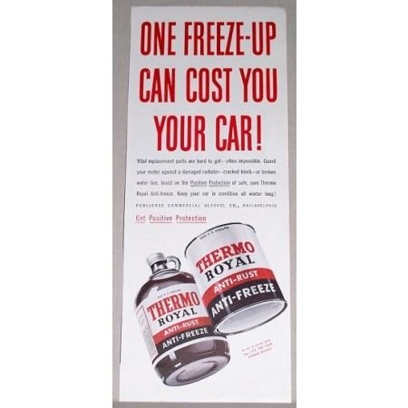 1942 Thermo Royal Anti-Rust Anti-Freeze Vintage Color Print Ad