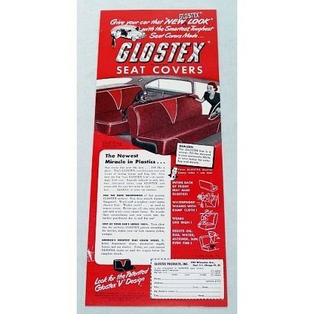 1948 Glostex Automobile Seat Covers Vintage Color Print Ad