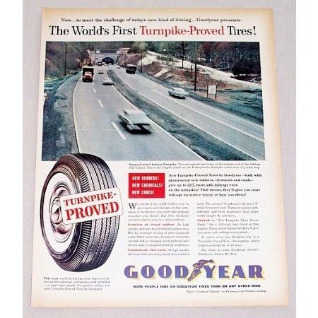 1960 Goodyear Tires Pennsylvania Turnpike Vintage Color Print Ad
