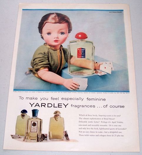 1957 Bond Street Yardley Fragrances Vintage Color Print Ad
