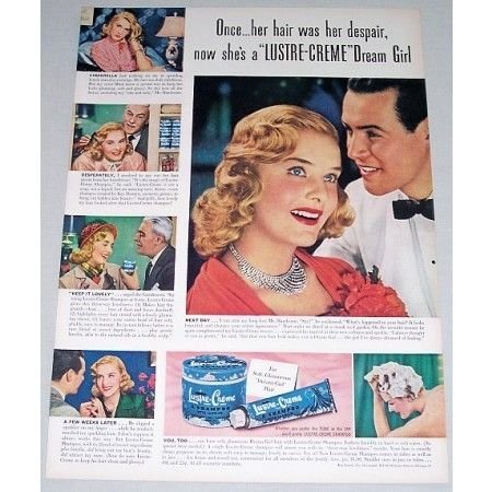 1948 Lustre Creme A Shampoo Dream Girl Vintage Color Print Ad