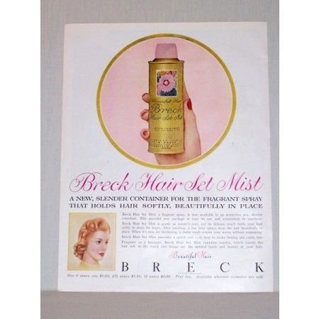 1957 Breck Hair Set Mist Fragrant Spray Vintage Color Print Ad