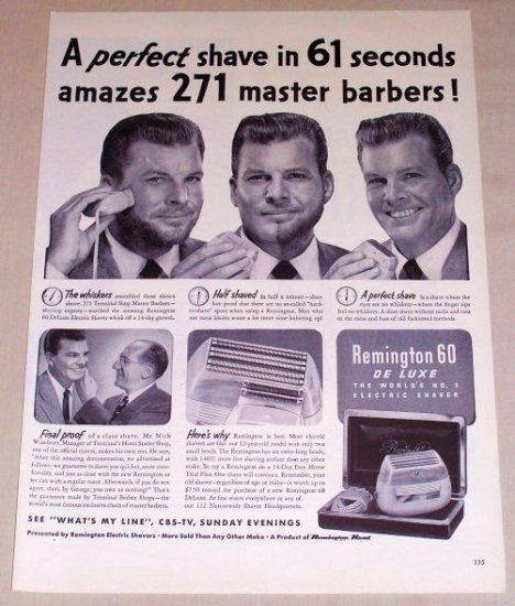 1953 Remington 60 Deluxe Shaver Vintage Print Ad - Nick Wanderer