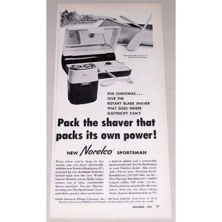 1961 Norelco Sportsman Electric Shaver Vintage Print Ad
