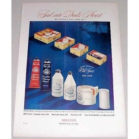 1948 Old Spice Gift Sets Color Print Ad - Sail Into Dads Heart