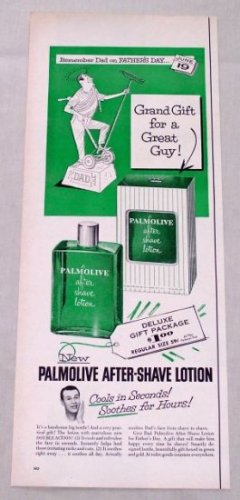 1953 Palmolive After Shave Lotion Fathers Day Color Print Ad