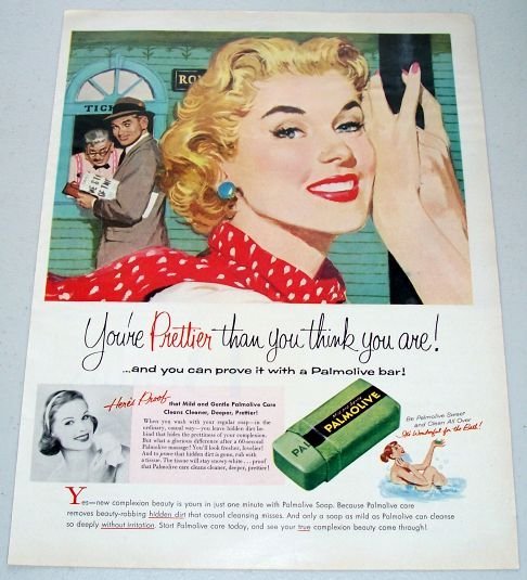 1957 Palmolive Soap Bar Color Print Art Ad - Your Prettier