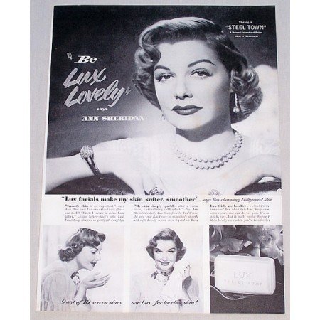 1952 Lux Toilet Soap Vintage Print Ad Celebrity Ann Sheridan