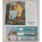 1948 International Sterling Wild Rose Flatware Color Print Ad