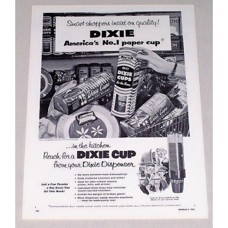 1955 Dixie Cups Vintage Print Ad - Insist On Quality!