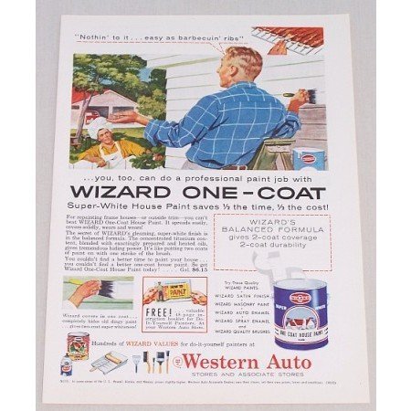 1956 Western Auto Wizard House Paint Color Print Ad - Nothing To It
