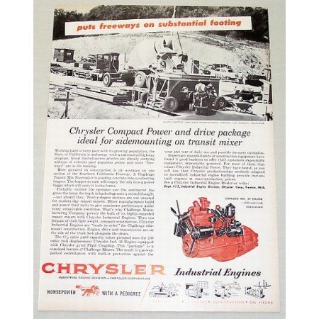 1955 Chrysler Industrial Engines Vintage Print Ad Industrial 30 Engine