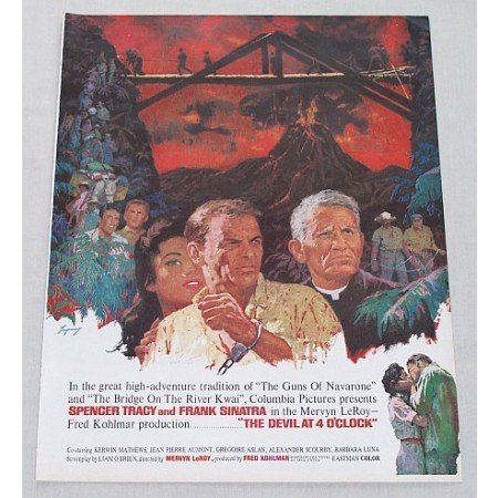 1962 Color Print Movie Art Ad DEVIL AT 4 O'CLOCK Celebrity Frank Sinatra Spencer Tracy
