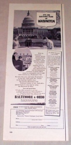 1953 Baltimore Ohio Railway White House Washington DC Vintage Print Ad