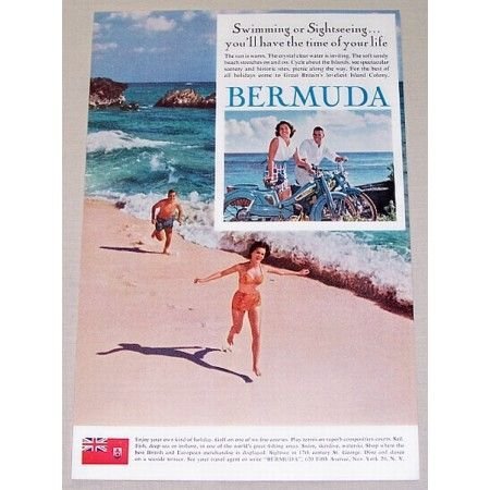 1961 Bermuda Vacation Color Print Ad