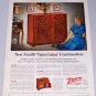 1949 Zenith Twin Cobra Combonation Radio Phonograph Unit Electronic Color Print Ad