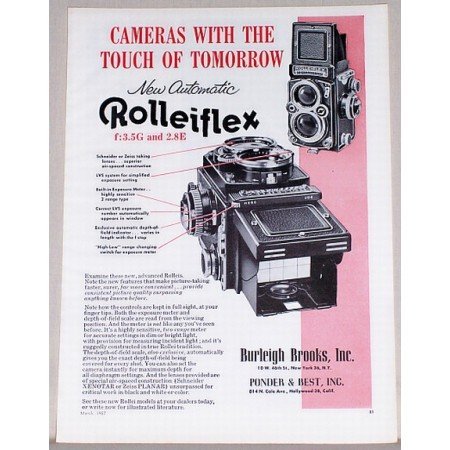 1957 Rolleiflex Automatic Camera Vintage Print Ad