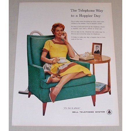 1958 Bell Telephone System Color Print Ad - Happier Day