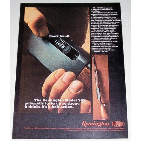 1967 Remington 742 Automatic Shotgun Color Print Ad