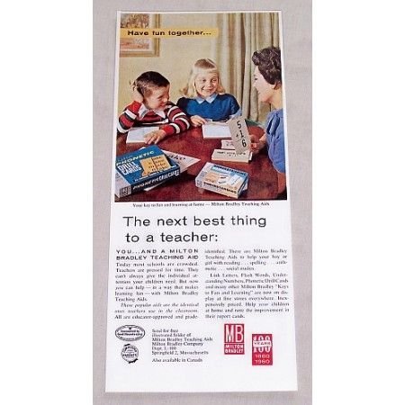 1960 Milton Bradley Teaching Aids Games Color Print Ad