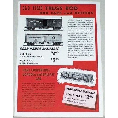 1950 Silver Streak Old Time Truss Rod Box Cars Color Print Ad