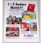 1944 All American Cigarettes Color Print Ad - Smokers Wanted It!