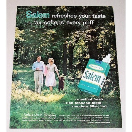 1962 Salem Cigarettes Vintage Print Ad - Salem Makes It Springtime