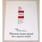 1962 Winston Cigarettes Color Tobacco Print Ad - One Quiet Fact