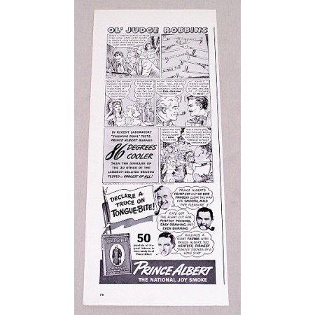 1940 Prince Albert Pipe Tobacco Vintage Print Art Ad - Ol' Judge Robbins