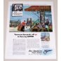 1945 Pan American Airways Color Print Art Ad - Paris By Clipper
